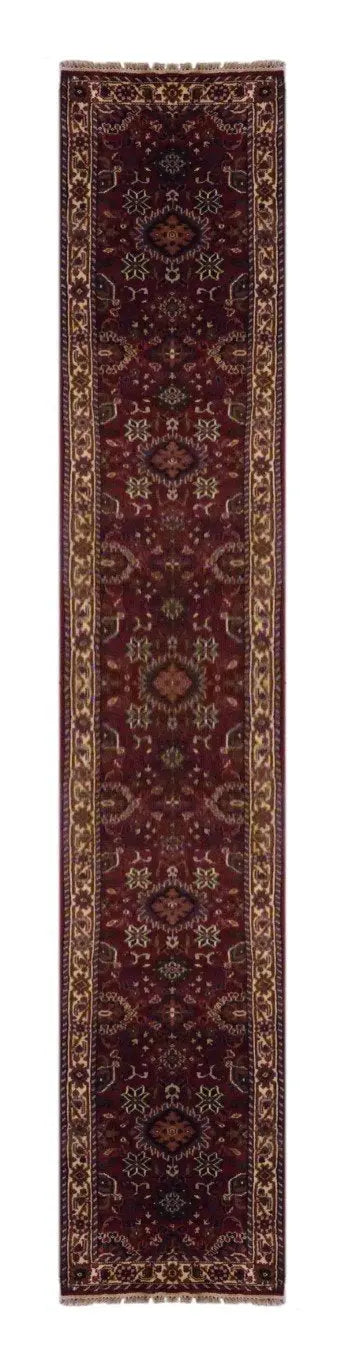 One Of The Kind Indian Hand-Knotted Rug 15'9" X 2'6"